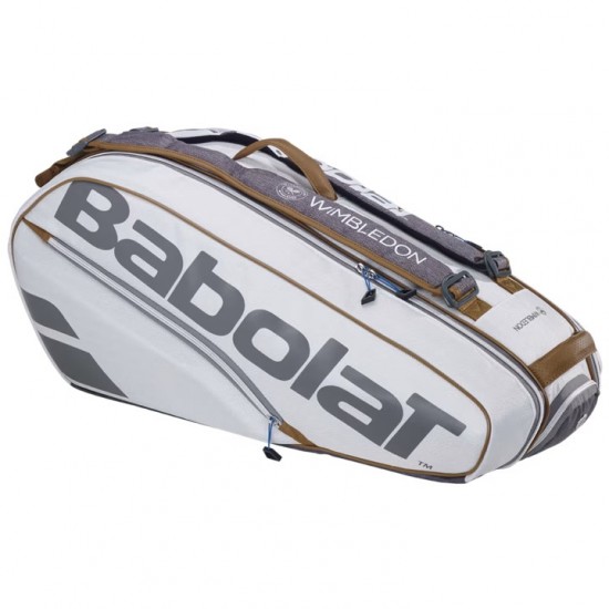 RAQUETEIRA BABOLAT PURE WIMBLEDON X6 - BRANCO/CINZA